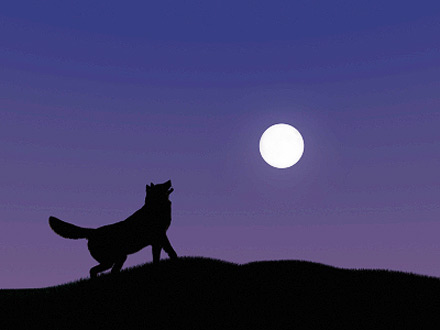 Moon with wolf